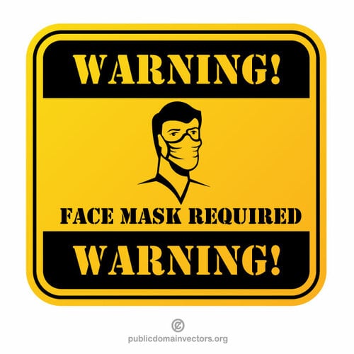 얼굴 마스크 필수 경고 표지판