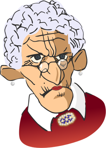Illustration vectorielle de grincheux vieille femme