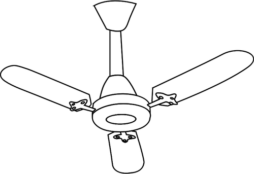 Plafond ventilateur ligne art vectoriel