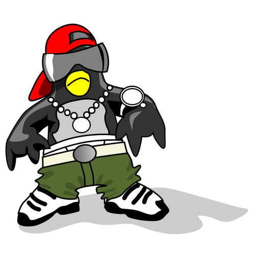 Oblečený tučňák vektorový obrázek