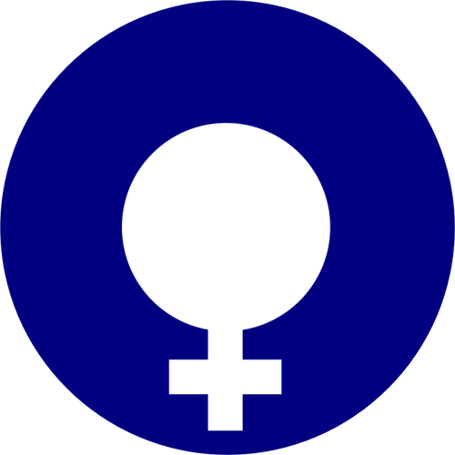 Vector graphics of thick blue circle gender symbol