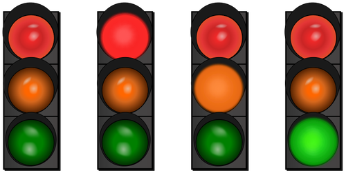 Gambar vektor empat lampu lalu lintas