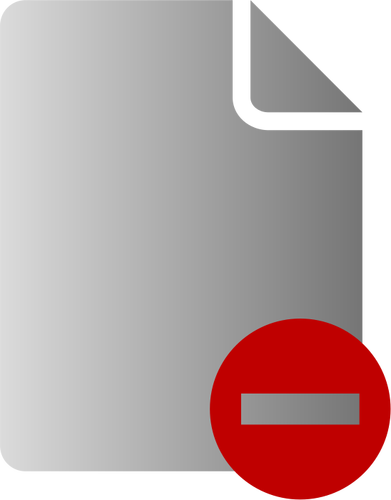 Graustufen löschen Datei Symbol Vektor-ClipArt