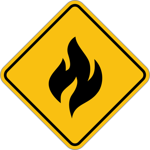 וקטור תמונה של סימן האש צהוב