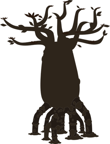 Firebug Bottle Tree Silhouette vektor-illustration