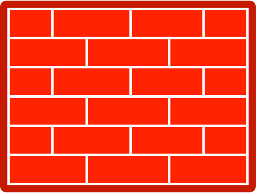 Red vector image of firewall for computer networks