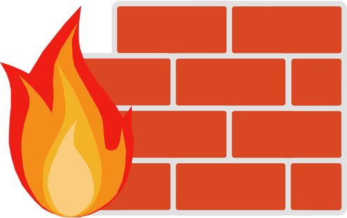 Farbe-Vektor-Bild der Firewall für Computer-Netzwerke