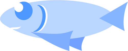 Poisson bleu cartoon vector clipart