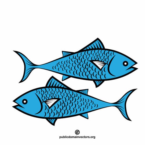 Peixe azul vector clipart