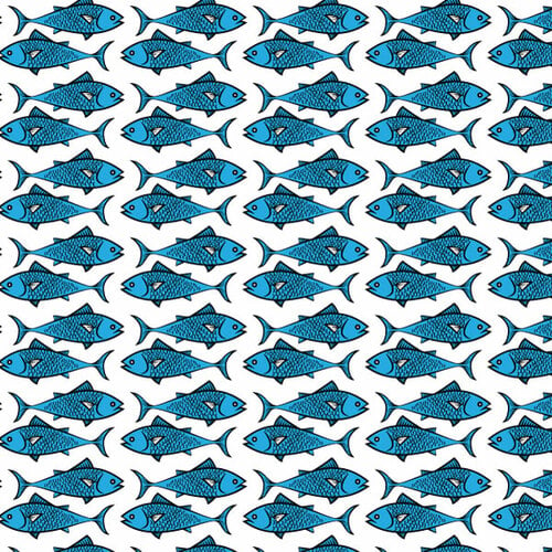 Blå fisk sømløs mønster
