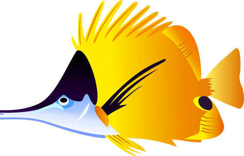 काले और पीले मछली वेक्टर चित्रण