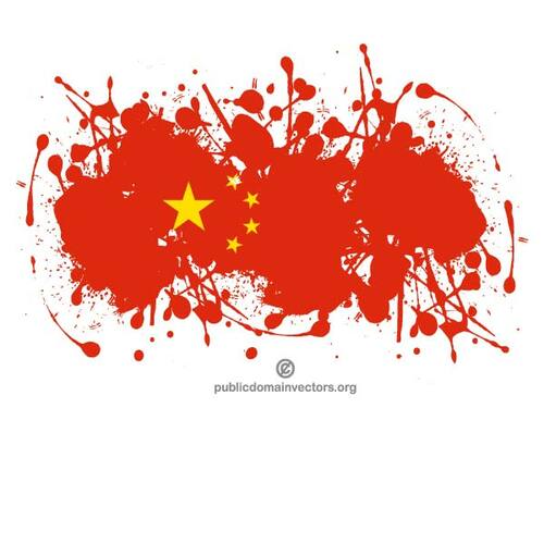 Bandeira chinesa em forma de respingos de tinta