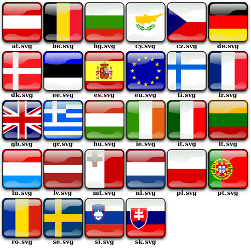 Europe vektör paketi bayrakları
