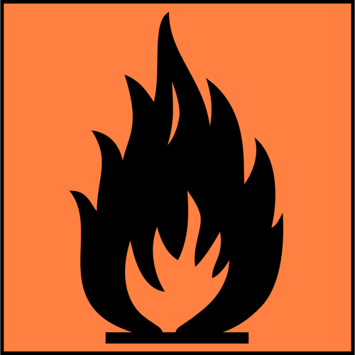 Vector illustraties van brandbare waarschuwingssymbool