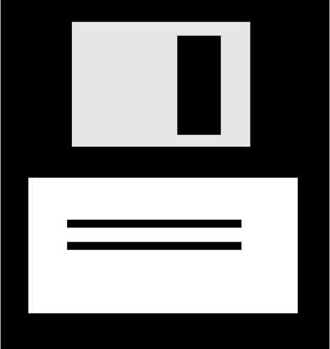 Svart-hvitt datamaskinen diskett ikonet vektorgrafikk
