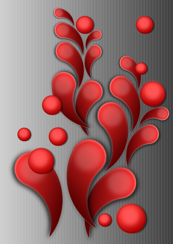 Grafiken von Blumenmotiv auf grauen Hintergrund