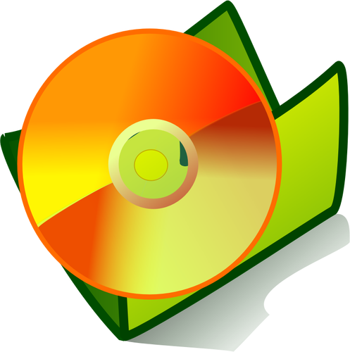 Vektorikuva oranssista CD-kansiokuvakkeesta