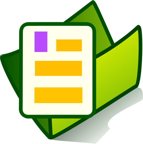 Vector de desen de verde PC documente pliant icon