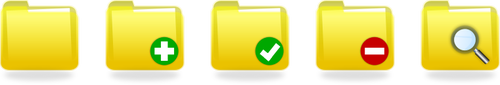 Disegno di selezione delle icone di cartella gialla vettoriale