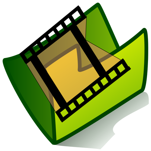 矢量图形的视频绿色文件夹图标