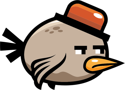 Pássaro triste com chapéu