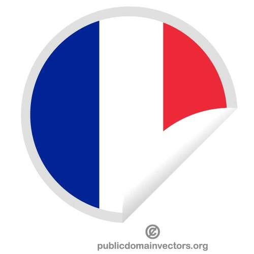 Fransa bayrağı ile yuvarlak etiket