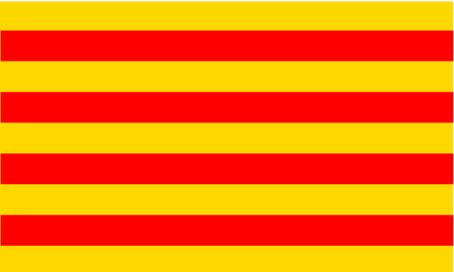 Flaga regionie Roussillon wektor rysunek