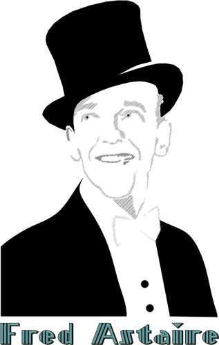 Vektorové kreslení portrétu Fred Astaire