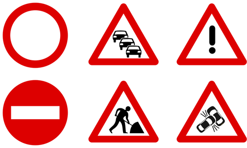 Знаки дорожные значки векторной графики