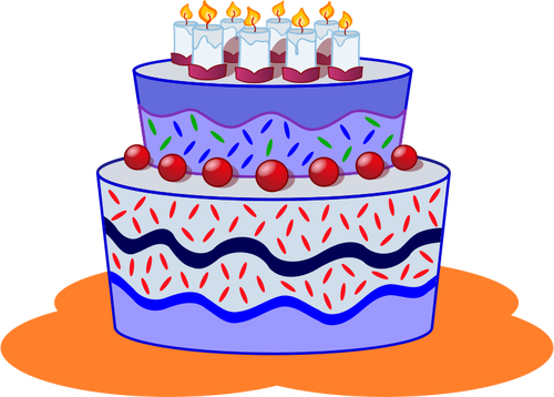 בתמונה וקטורית עוגת יום הולדת