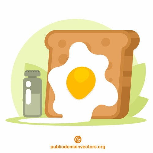 계란 튀김과 빵 조각