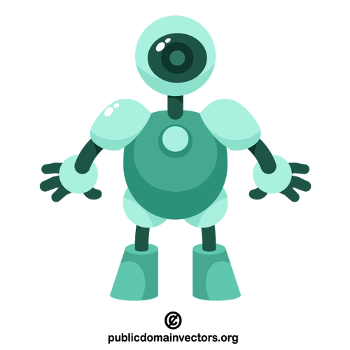 Friendly green robot