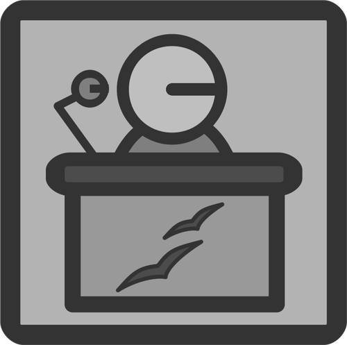 Vector de la imagen del icono de tipo de archivo de la presentación gris de PC