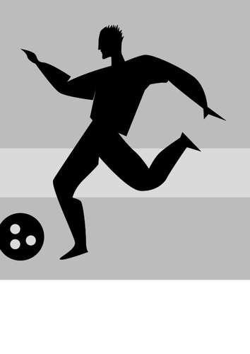 Vector silueta ilustrare de jucător de fotbal
