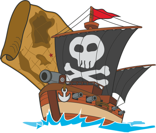 سفينة القراصنة الكرتون