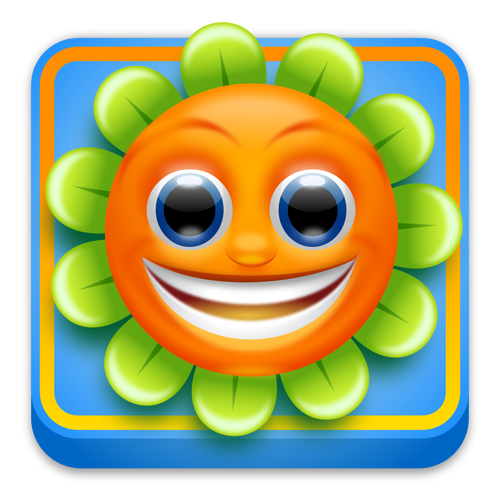 खुश सूरजमुखी app आइकन वेक्टर ड्राइंग