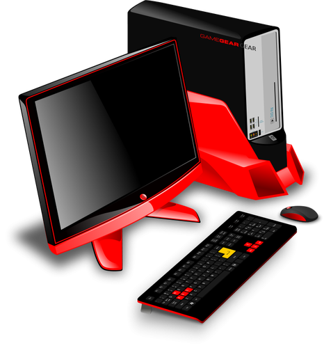 Общий игровой компьютер станции векторная графика