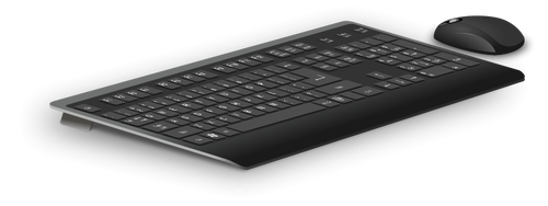 Computadora teclado y ratón dibujo vectorial
