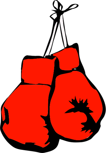 Vektorritning eldiga röda boxning handskar