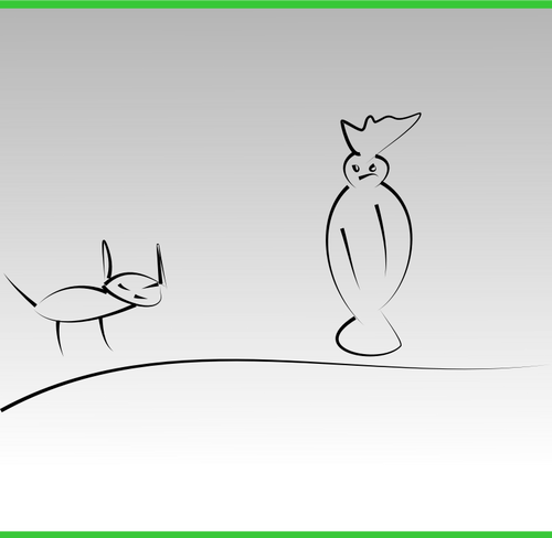 Desenho vetorial de fantasma e gato