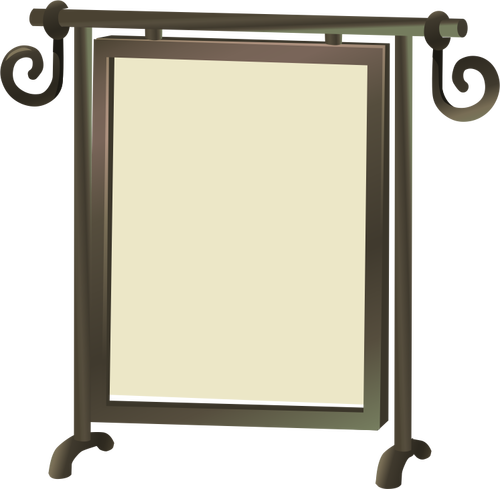 Fristående spegel med brun ram vektor ClipArt