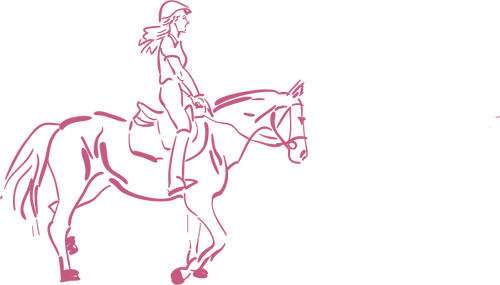 Dziewczyna na koniu wektorowych ilustracji