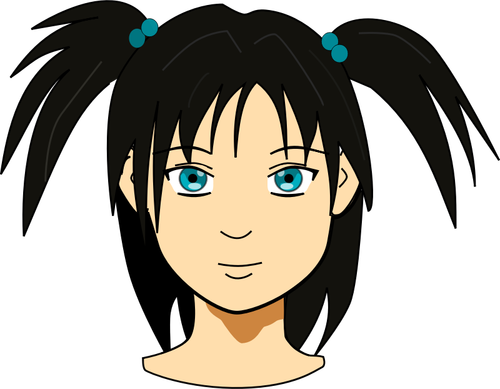 アニメの女の子の髪の長いベクトル クリップ アート