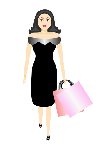 Glamour girl shopping vector image