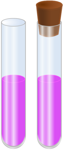 Векторная графика двух стеклянных трубок с жидкостью