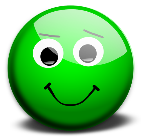 Green happy face vector drawing