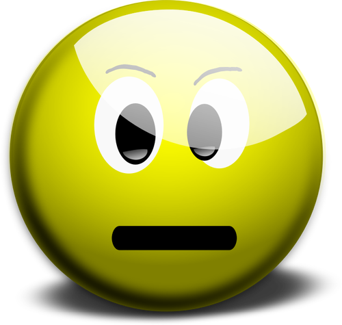 Smiley kuning dengan wajah netral ilustrasi