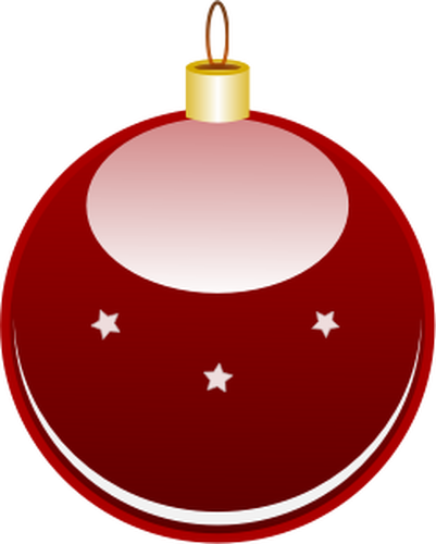 Lesklý červený vánoční ozdoba Vektor Klipart