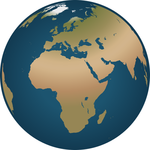 Disposisjon vektortegning av globe overfor Europa og Afrika