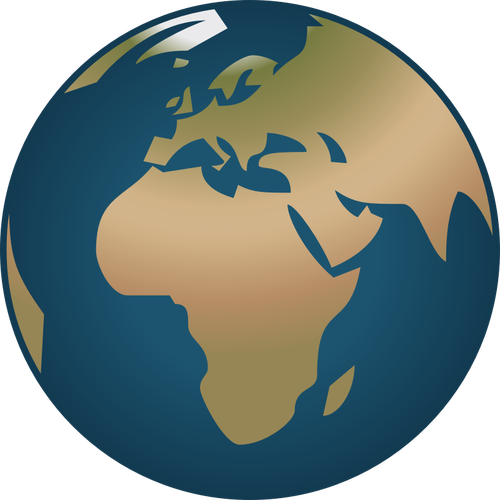 Jednoduché Globe čelí Evropa a Afrika vektorové ilustrace